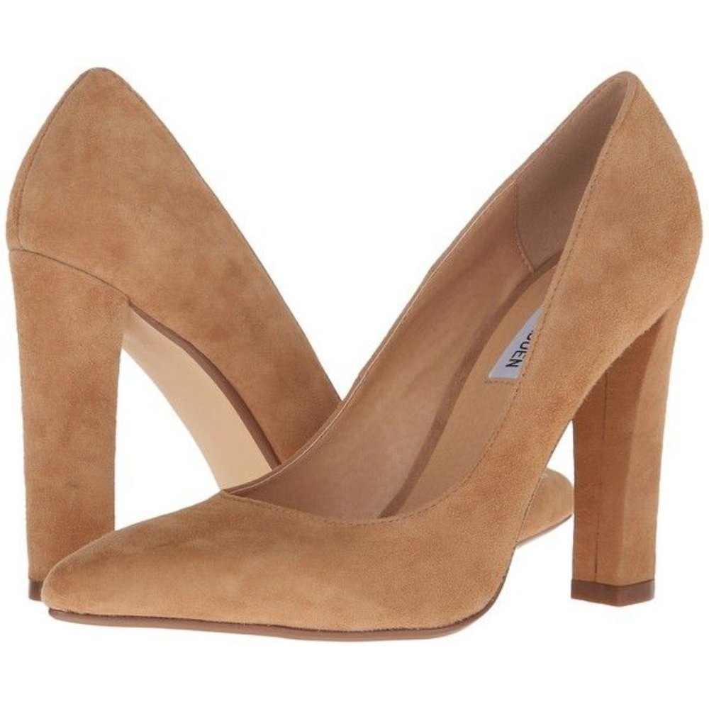 Last call! Camel Steve Madden suede pumps